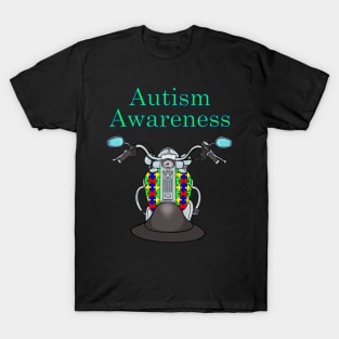 Biker Autism Awareness 1 Motorcycle T-Shirt